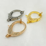 Load image into Gallery viewer, DC650. Diamond & Sterling Silver Pear Shape Trigger Clasp