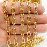 Load image into Gallery viewer, Gold Plated 925 Sterling Silver Round Diamond Cut Paper Clip Chain