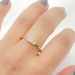 Load image into Gallery viewer, 14K Solid Gold Diamond Baguette Ring