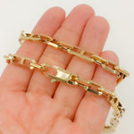 Load image into Gallery viewer, Solid Hollow Gold Diamond Cut Cut Marina and Cable Link Chain