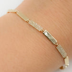 Load image into Gallery viewer, 14k Solid White Gold Diamond Fancy Bars Bracelet