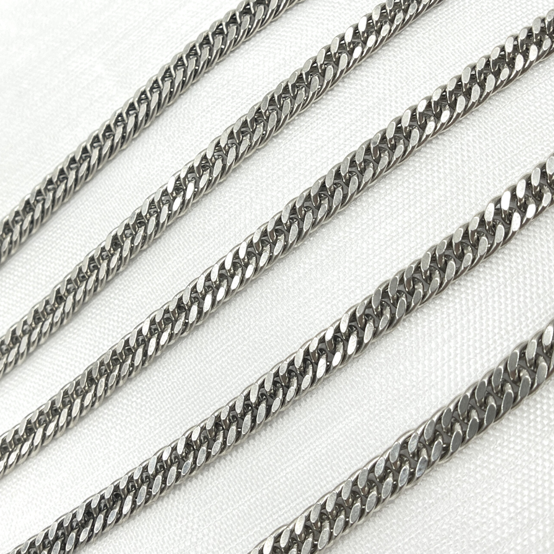 Y68OX. Oxidized Sterling Silver Solid Double Curb Chain