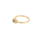 Load image into Gallery viewer, 14k Solid Gold Diamond and Blue Sapphire Eye Ring.