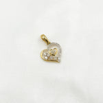 Load image into Gallery viewer, EJP1524. 14K Solid Gold Diamond Heart Charm with Small Heart and Diamonds in the Center