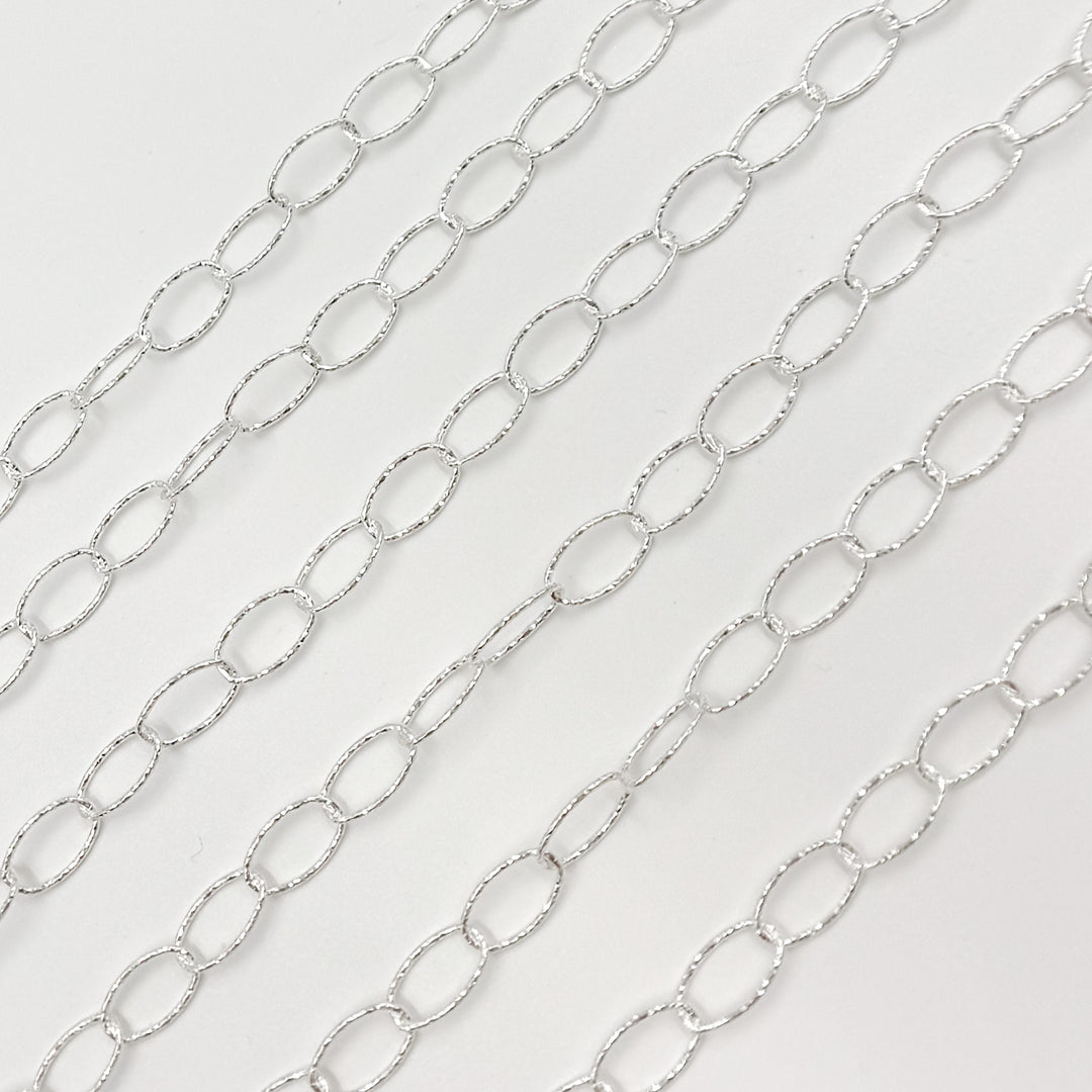 Buy Now Silver Diamond Cut Oval Link Chain