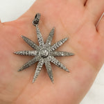 Load image into Gallery viewer, DP2004. Diamond & Sterling Silver Flower Pendant