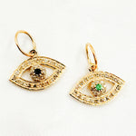 Load image into Gallery viewer, 14K Solid Gold Eye Charm with Gemstone
