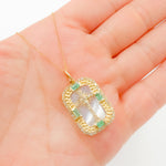 Load image into Gallery viewer, KG285. 14K Solid Gold Cross Rectangle Pendant
