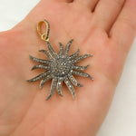 Load image into Gallery viewer, DP064. Diamond & Sterling Silver Sun Pendant