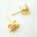 Load image into Gallery viewer, GDT18. 14K Solid Yellow Gold Diamond Eye Studs