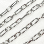 Load image into Gallery viewer, V147OX. Oxidized 925 Sterling Silver Paperclip Chain