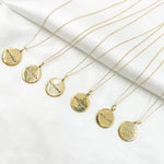 Load image into Gallery viewer, 14k Solid Gold Medallion Flower-Month Necklace. NFA71222