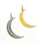 Load image into Gallery viewer, DP101. Diamond Sterling Silver Moon Pendant