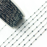 Load image into Gallery viewer, Sterling Silver Black Color Enamel Chain