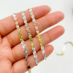 Load image into Gallery viewer, Z120GSR. White Silver, Gold Plated, and Rose Gold Plated Silver Diamond Cut Marina Chain
