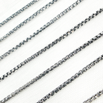 Load image into Gallery viewer, Black Rhodium & White Sterling Silver Diamond Cut Box Chain