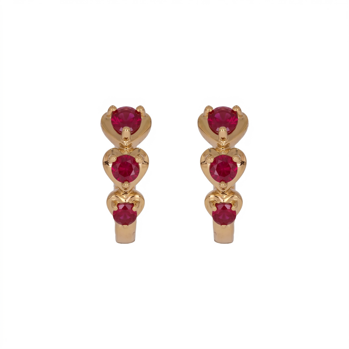 EHZ57588. 14K Solid Gold Fancy Gemstone Hoops