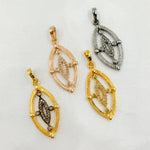 Load image into Gallery viewer, DP202. Diamond Sterling Silver Marquise Shape Pendant
