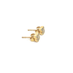 Load image into Gallery viewer, EFF51699. 14K Solid Yellow Gold Diamond Flower Studs