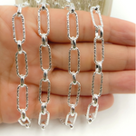 Load image into Gallery viewer, Sterling Silver Diamond Cut Paperclip Chains