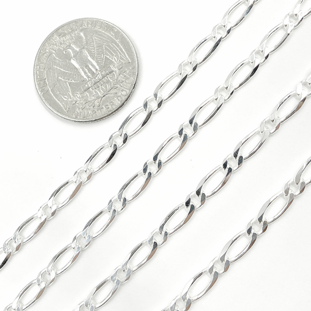 Z74SS. Sterling Silver Figaro Chain