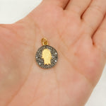 Load image into Gallery viewer, DC426. Diamond Sterling Silver Round Hamsa Charm