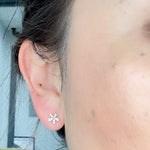 Load image into Gallery viewer, ER413387. 14K Solid Gold Diamond Flower Studs