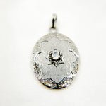 Load image into Gallery viewer, DP253. Diamond & Sterling Silver Oval Pendant with Gemstone