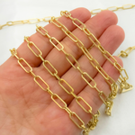 Load image into Gallery viewer, Gold Plated Matt 925 Sterling Silver Flat Long & Short Link Chain