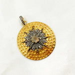 Load image into Gallery viewer, DP272. Diamond Sterling Silver Round Star Pendant with Gemstone