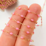 Load image into Gallery viewer, Buy Now Pink Color Opal Enamel Cable Chain