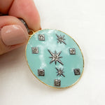 Load image into Gallery viewer, Silver Oval Enamel Pendant