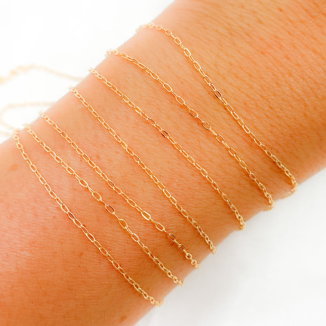 1218DFGF. 14K Gold Filled Flat Paperclip Chain