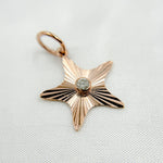 Load image into Gallery viewer, 14K Solid Rose Gold Diamond Star