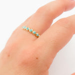 Load image into Gallery viewer, 14K Solid Gold Turquoise Band Rings