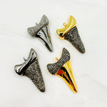 Load image into Gallery viewer, DE023. Pave Diamond Sterling Silver Horn Pendant