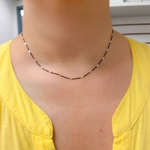 Load image into Gallery viewer, Z9SBF. Cable Oxidized Black and Silver Chain with tubes