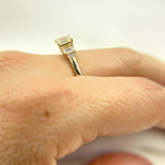 Load image into Gallery viewer, 14K Solid Yellow Gold Rectangle Cluster Diamond Ring.