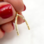 Load image into Gallery viewer, DC977. Diamond Sterling Silver Wishbone Pendant