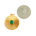 Load image into Gallery viewer, 14K Solid Gold Circle Charm with Stone in the Center. CGDP52