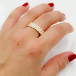 Load image into Gallery viewer, 14K Solid Yellow Gold Diamond Bars Ring.