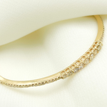 Load image into Gallery viewer, KG101. 14K Solid Gold Bangle with Diamonds