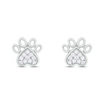 Load image into Gallery viewer, EFA54277. 14K Solid Gold Diamond Paw Studs