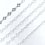 Load image into Gallery viewer, 925 Sterling Silver Hammered Diamond Link Chain. V18DCSS
