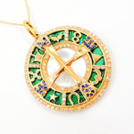 Load image into Gallery viewer, Buy Now 14K Solid Gold Compass Round Pendant