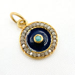 Load image into Gallery viewer, Shop Now Silver Round Enamel Charm with Gemstone