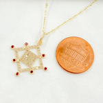 Load image into Gallery viewer, GDP543. 14K Solid Gold Fancy Square Charm with Diamond and Gemstones