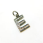 Load image into Gallery viewer, DC178. Diamond Sterling Silver Letter "E" Charm