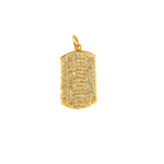 Load image into Gallery viewer, GDP92. 14K Solid Gold Charm. Rectangular Pendant with Diamonds