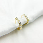Load image into Gallery viewer, 14k Solid Gold Diamond Hoop Earrings